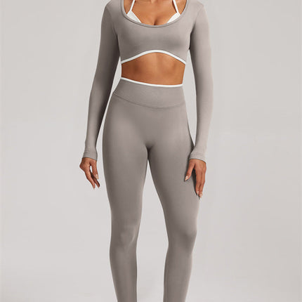 The Elevate New Long Sleeve Crop top Leggings 2-Piece Set