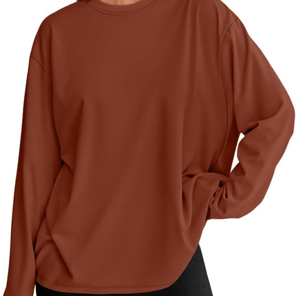 Women's Oversized Long Sleeve T-Shirt Casual Crewneck Basic Tee