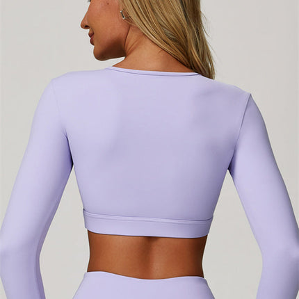 The Lavish Long Sleeve Cut-out Crop Top Leggings 2-Piece Set