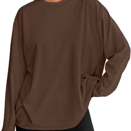 Women's Oversized Long Sleeve T-Shirt Casual Crewneck Basic Tee