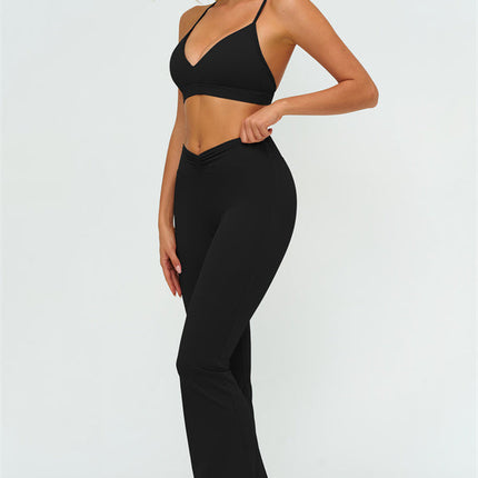 The Lushness Y-Back Sports Bra Flared Leggings 2-Piece Set