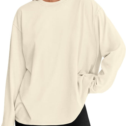 Women's Oversized Long Sleeve T-Shirt Casual Crewneck Basic Tee