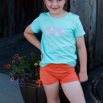 Girls Graphic Tee - Bloom Babe -Teal