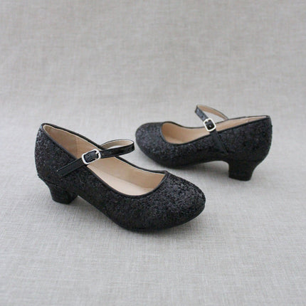 Rock Glitter Mary Jane with Glitter Heels for Girls