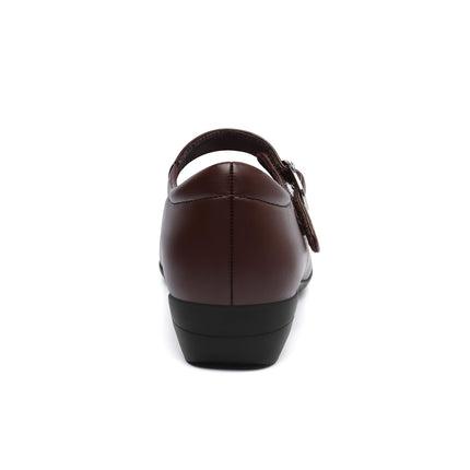 Mary Jane Flats for Women - Comfortable Round Toe Ballet Flats with Buckle Strap Work Shoes