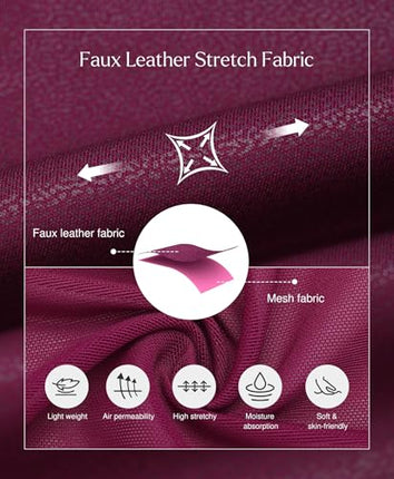 Popilush Shapewear Faux Leather Skirts with Built in Shapewear Tummy Control High Waist Midi Skirt with Shaper for Women