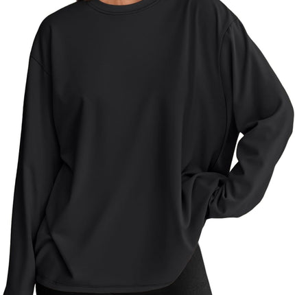Women's Oversized Long Sleeve T-Shirt Casual Crewneck Basic Tee
