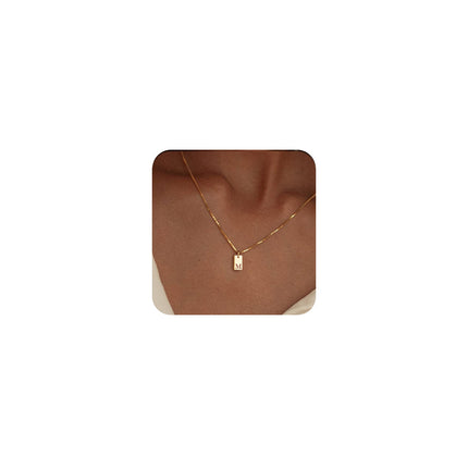 14K Gold Plated Initial Letter Necklace - Personalized Dainty Name Pendant