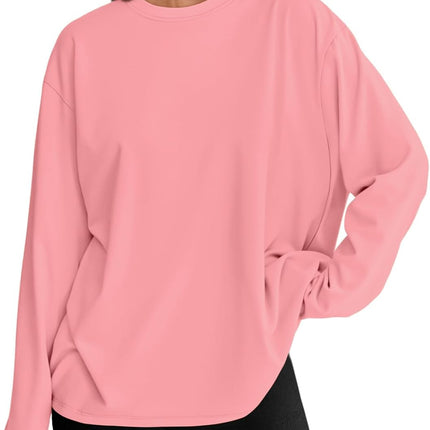 Women's Oversized Long Sleeve T-Shirt Casual Crewneck Basic Tee
