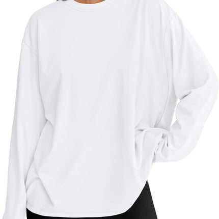 Women's Oversized Long Sleeve T-Shirt Casual Crewneck Basic Tee