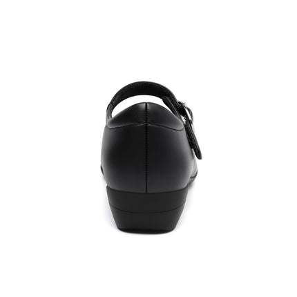 Mary Jane Flats for Women - Comfortable Round Toe Ballet Flats with Buckle Strap Work Shoes
