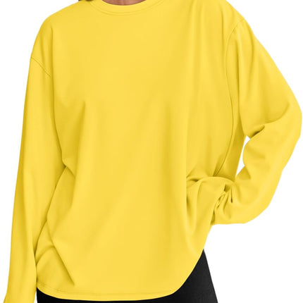 Women's Oversized Long Sleeve T-Shirt Casual Crewneck Basic Tee