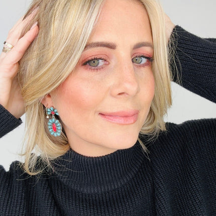 Turquoise Oval Drop Earrings