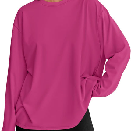 Women's Oversized Long Sleeve T-Shirt Casual Crewneck Basic Tee
