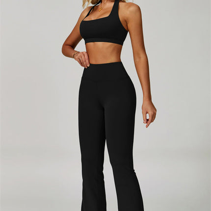 The Bold Halter Sports Bra Flared Leggings 2-Piece Set