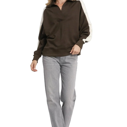 Color Block Polo Sweatshirt