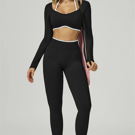 The Prime Line Long Sleeve Crop Top Leggings 2-Piece Set