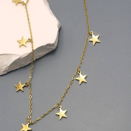 18K STAINLESS STEEL TARNISH FREE STAR NECKLACE