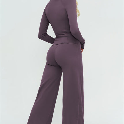 The Twirl Zip Jacket Halter Tank Top New Straight Leg Pants 3-Piece Set