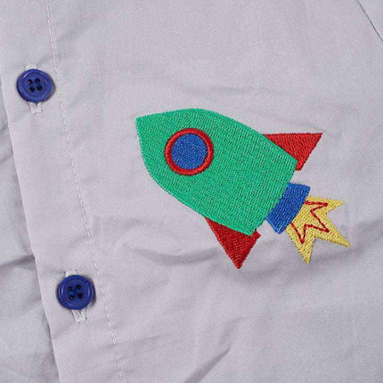 Rocket Robot Button Up Boys Shirt