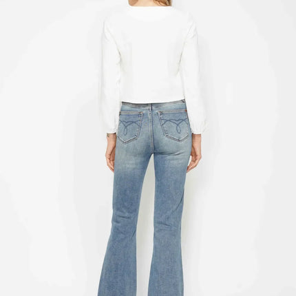 Judy Blue Full Size Tummy Control Back Embroidered Pocket Bootcut Women Jeans Plus Size