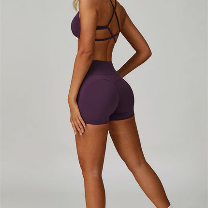 The Bold Cross Back Sports Bra Shorts 2-Piece Set