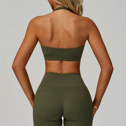 The Bold Halter Sports Bra Flared Leggings 2-Piece Set