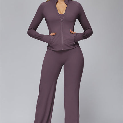 The FlexCore Pure Zip Jacket Flared Leggings 2-Piece Set