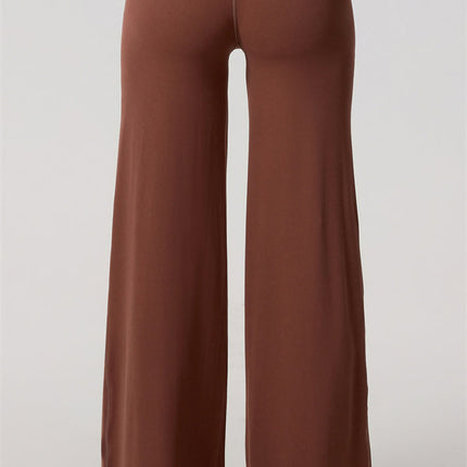 The Nestle Long Sleeve Crop Top Straight Leg Pants 2-Piece Set