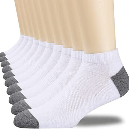 3-12 Pairs Mens Plain Solid Cotton Sports Ankle Athletic Socks Low Cut Size 9-13