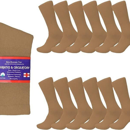 Diabetic Socks, Non-Binding Circulatory Cushion Cotton Crew Socks for Men Women