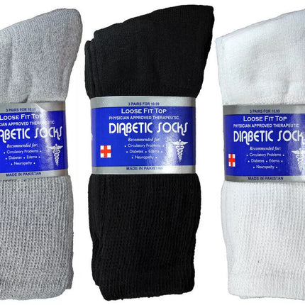 Wholesale Bulk Mens Diabetic Crew Socks Health Circulatory Size 9-11,10-13,13-15