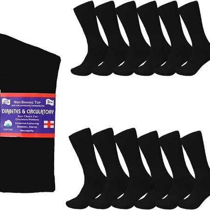 Diabetic Socks, Non-Binding Circulatory Cushion Cotton Crew Socks for Men Women