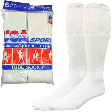 Men Athletic Socks Cotton Sports Solid Tube Socks sox Sizes 9-15