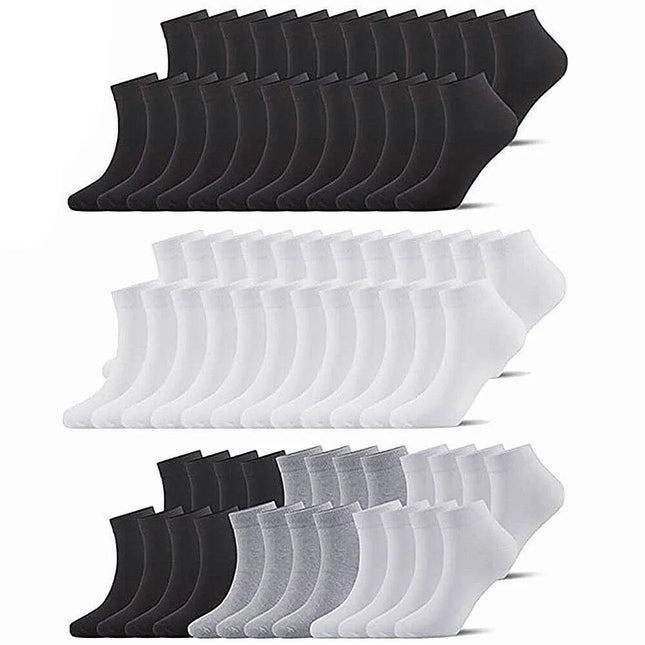 Ankle Socks Unisex Classic Premium Cotton Mens Womens Solid Low Cut Size 9-13