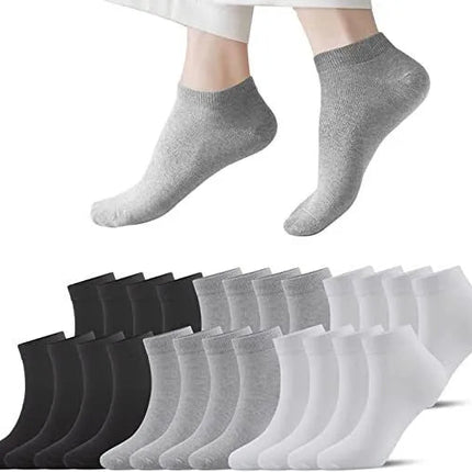 Ankle Socks Unisex Classic Premium Cotton Mens Womens Solid Low Cut Size 9-13