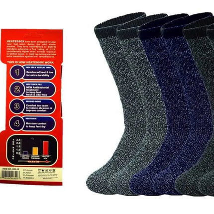 Mens thermal socks Heated winter friendly Warm  Boot Sox thick Duty Size 10-13