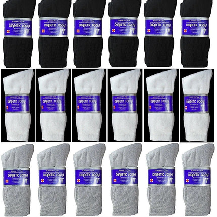 Wholesale Bulk Mens Diabetic Crew Socks Health Circulatory Size 9-11,10-13,13-15