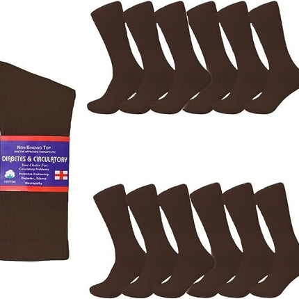 Diabetic Socks, Non-Binding Circulatory Cushion Cotton Crew Socks for Men Women