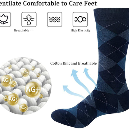 3-12 Pairs Mens Solid Black Cotton Casual Formal Classic Dress Socks Size 10-13