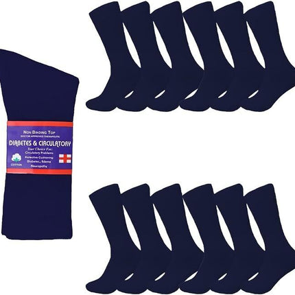 Diabetic Socks, Non-Binding Circulatory Cushion Cotton Crew Socks for Men Women