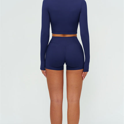 The Lushness Long Sleeve Crop top Shorts 2-Piece Set