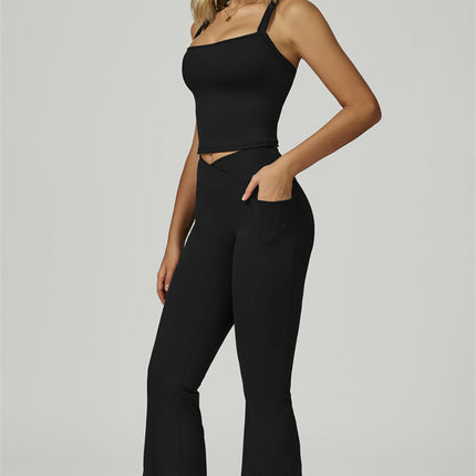 The Flourish Crop Tank Flared Leggings 2-Piece Set