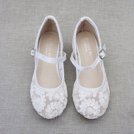 Crochet Lace Mary Jane Heels