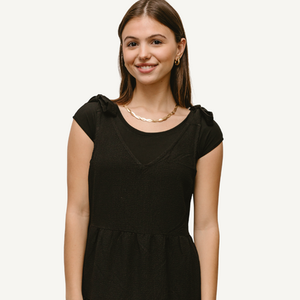 Elegant Basic Cap Sleeve Halftee