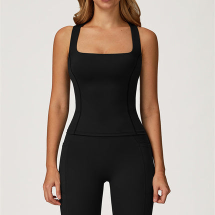 The Glacier Crop Tank Flared Leggings 2-Piece Set