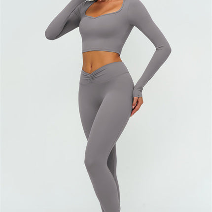 The Lushness Long Sleeve Crop top Leggings 2-Piece Set