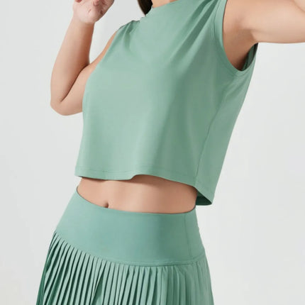 Millennia Round Neck Cropped Active Tank