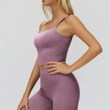 The Fyra Crop Tank Flared Leggings 2-Piece Set