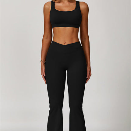 The Lavish Sports Bra Flared Leggings 2-Piece Set